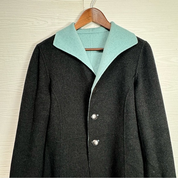 Sigrid Olsen reversible gray blue wool angora jacket coat - Picture 8 of 10